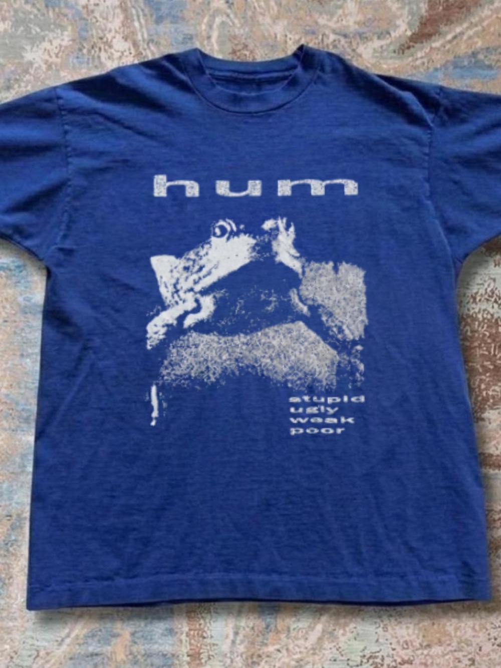 Gildan Royal Blue Short Sleeve Tee with White Distressed Graphic